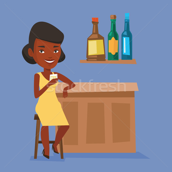 Woman sitting at the bar counter. Stock photo © RAStudio