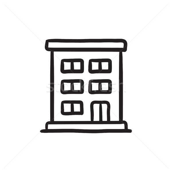 Residential building sketch icon. Stock photo © RAStudio