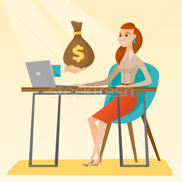 Businesswoman earning money from online business. Stock photo © RAStudio