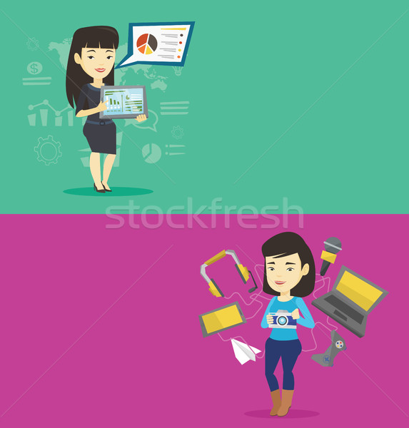 Two technology banners with space for text. Stock photo © RAStudio