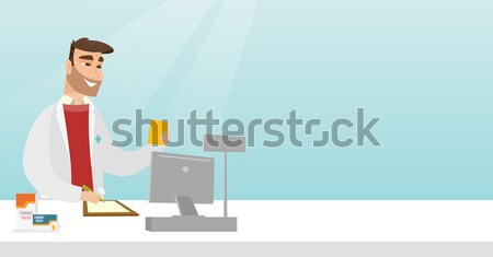 Hindu businessman holding briefcase. Stock photo © RAStudio