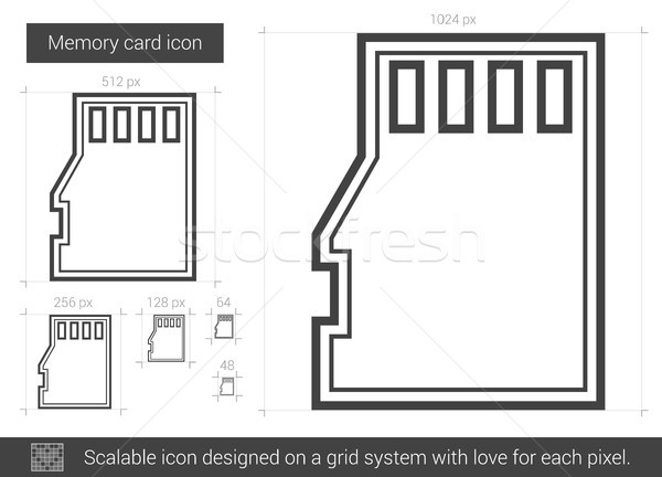 Сток-фото: память · карт · линия · икона · вектора · изолированный