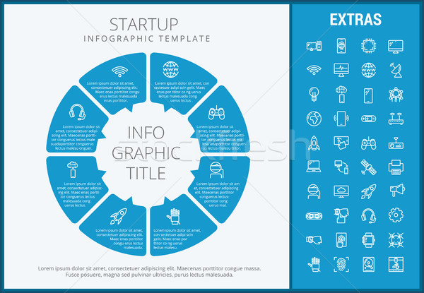 Stock fotó: Startup · infografika · sablon · elemek · ikonok · testreszabható