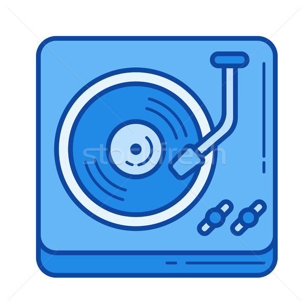 Vintage vinyl speler lijn icon vector Stockfoto © RAStudio