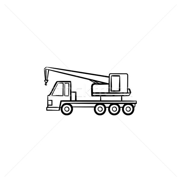 Mobile crane hand drawn sketch icon. Stock photo © RAStudio