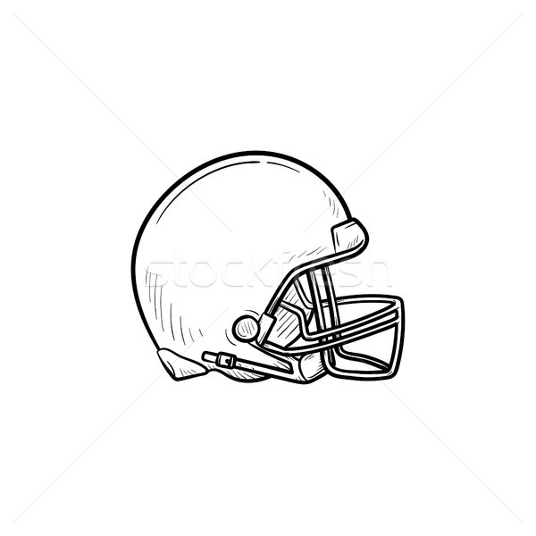 Hockey casco dibujado a mano garabato icono Foto stock © RAStudio