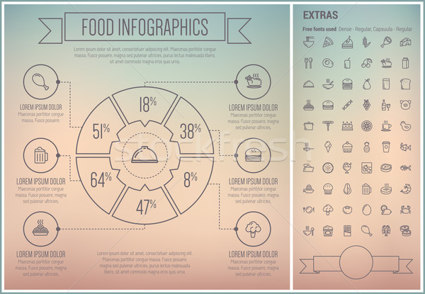 Stock photo: Food Line Design Infographic Template