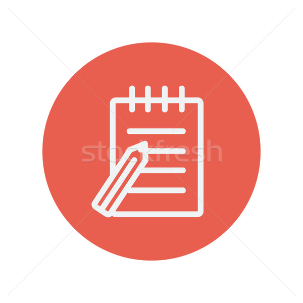 Writing pad with pen thin line icon Stock photo © RAStudio