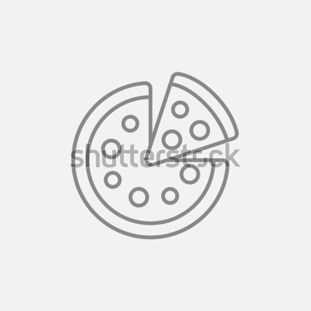 Whole pizza with slice line icon. Stock photo © RAStudio