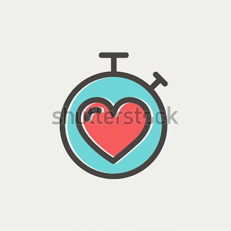 секундомер сердце знак линия икона веб Сток-фото © RAStudio