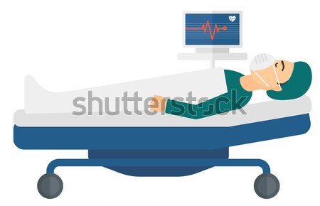 Patient lying in bed. Stock photo © RAStudio