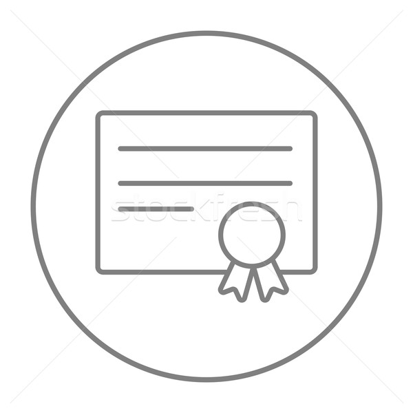 Certificat ligne icône web mobiles infographie [[stock_photo]] © RAStudio