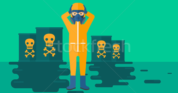 Man in protective chemical suit. Stock photo © RAStudio