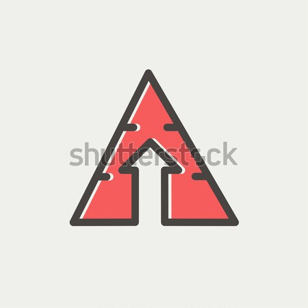 Pyramid with arrow up line icon. Stock photo © RAStudio