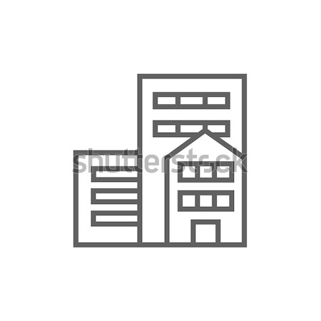 Woon- gebouwen lijn icon hoeken web Stockfoto © RAStudio