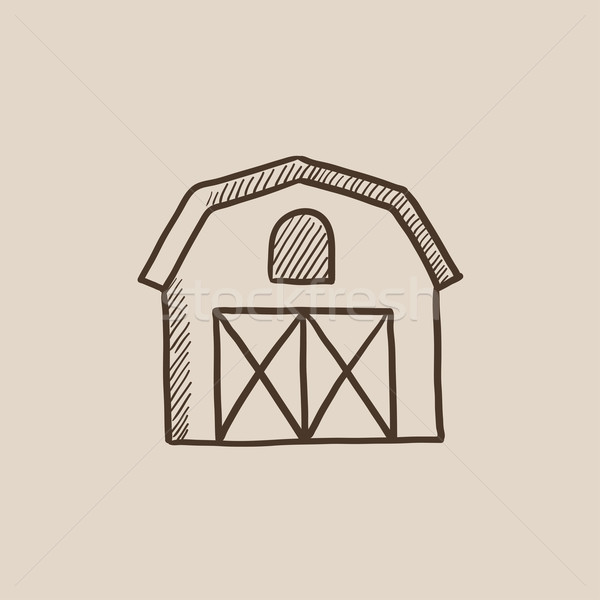 Farm building sketch icon. Stock photo © RAStudio
