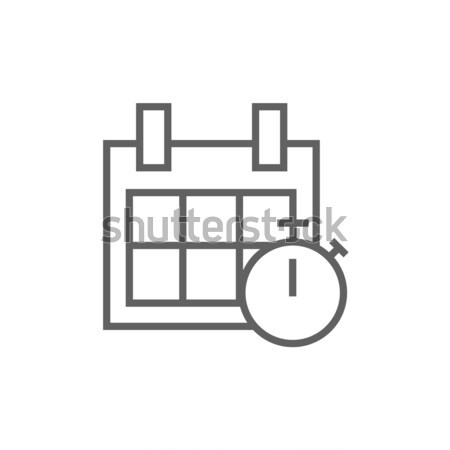 Kalender stopwatch lijn icon hoeken web Stockfoto © RAStudio