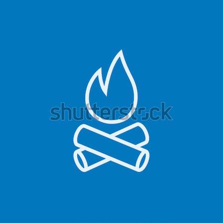 Campfire line icon. Stock photo © RAStudio