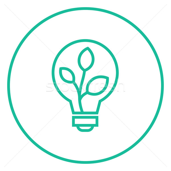 Lightbulb and plant inside line icon. Stock photo © RAStudio