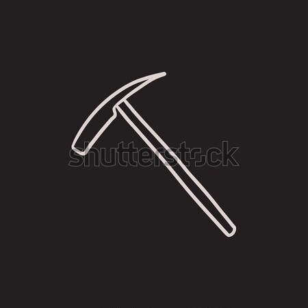 Ice pickaxe sketch icon. Stock photo © RAStudio