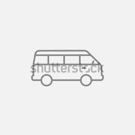 Сток-фото: микроавтобус · эскиз · икона · вектора · изолированный · рисованной