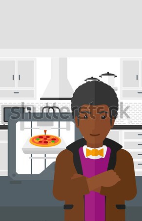 Woman with tray full of fast food. Stock photo © RAStudio