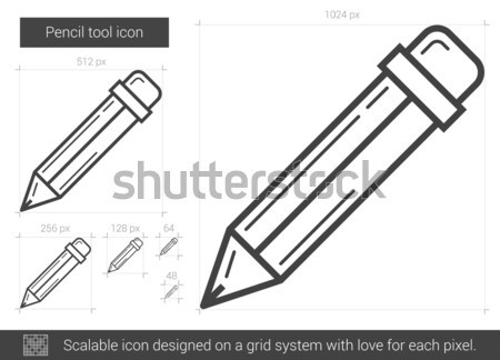 Pencil tool line icon. Stock photo © RAStudio