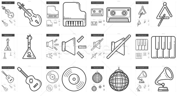 Muzyki line wektora odizolowany biały Zdjęcia stock © RAStudio