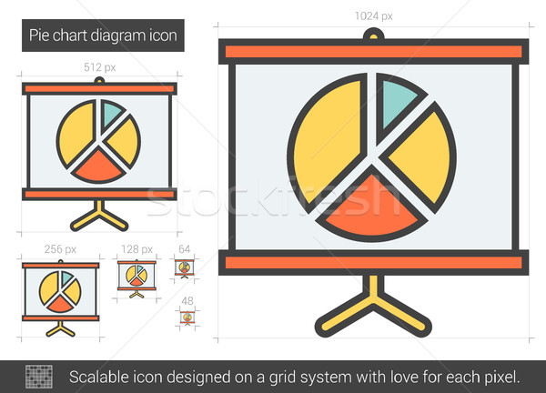 Kördiagram diagram vonal ikon vektor izolált Stock fotó © RAStudio