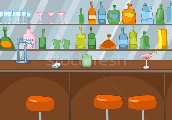 Cartoon background of bar counter. Stock photo © RAStudio