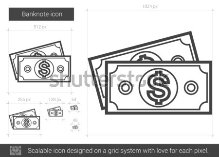 Bankbiljet lijn icon vector geïsoleerd witte Stockfoto © RAStudio