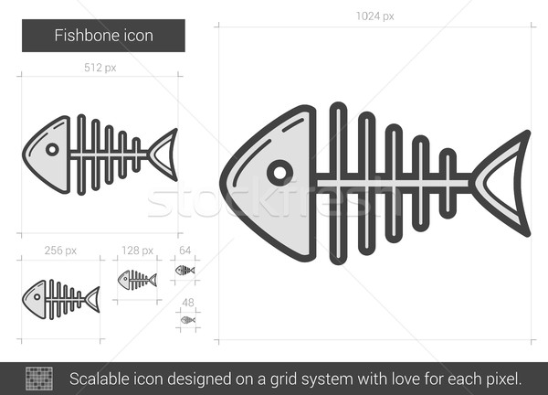 Fishbone line icon. Stock photo © RAStudio
