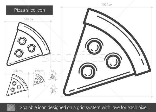 Pizza slice line icon. Stock photo © RAStudio