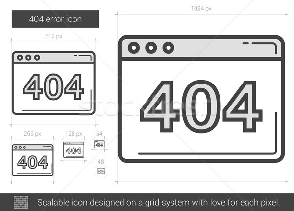 Web eroare linie icoană 404 vector Imagine de stoc © RAStudio
