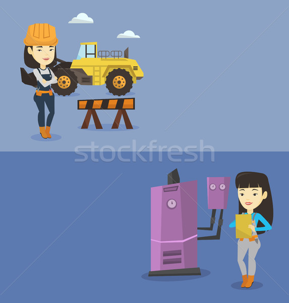 Two construction banners with space for text. Stock photo © RAStudio