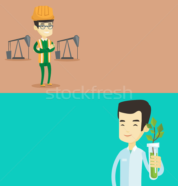 Stock photo: Two ecological banners with space for text.