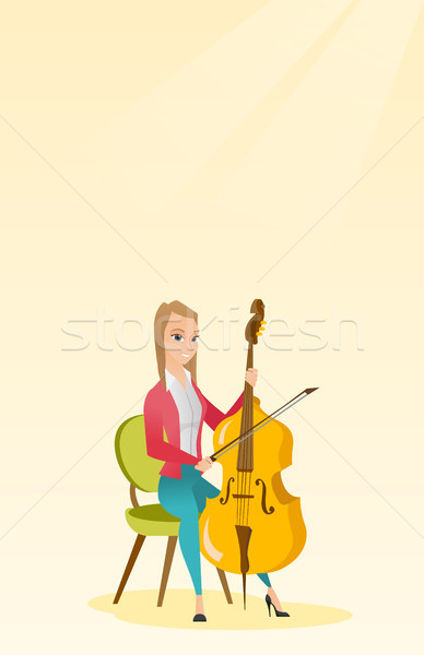 Mujer jugando cello jóvenes caucásico sesión Foto stock © RAStudio