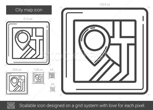 Stock photo: City map line icon.