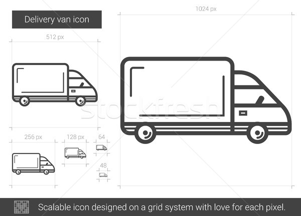 Delivery van line icon. Stock photo © RAStudio