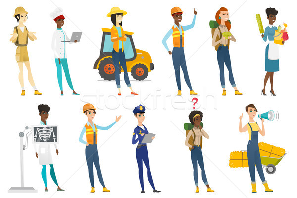 Professional women vector illustrations set. Stock photo © RAStudio