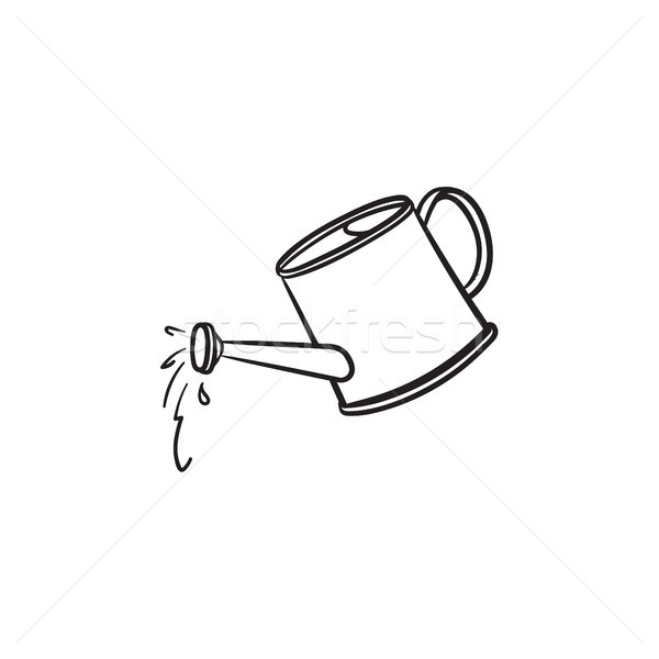 Watering can hand drawn sketch icon. Stock photo © RAStudio