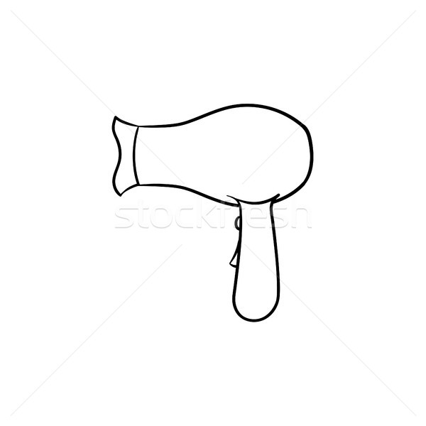 Hair dryer hand drawn sketch icon. Stock photo © RAStudio