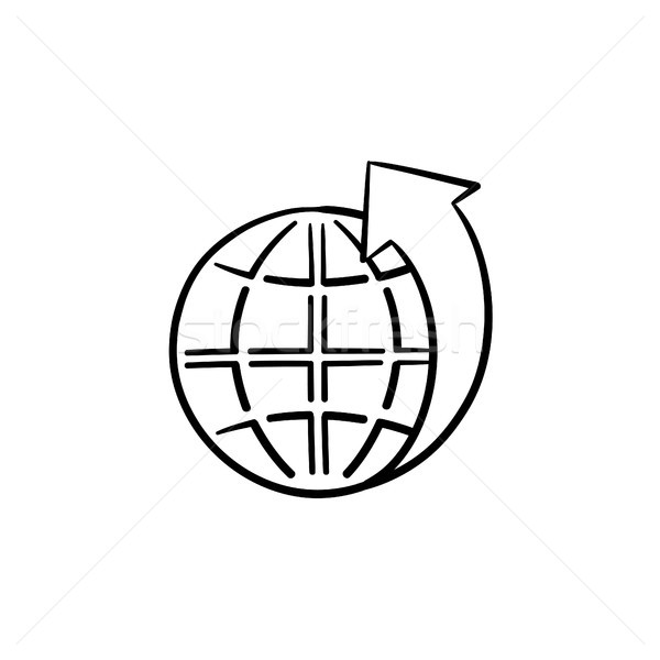 Globe with latitudes hand drawn sketch icon. Stock photo © RAStudio