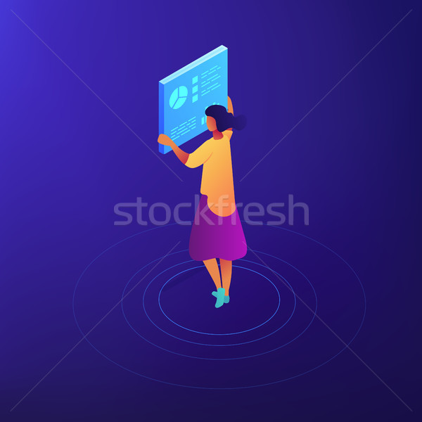 Female SEO expert isometric illustration. Stock photo © RAStudio