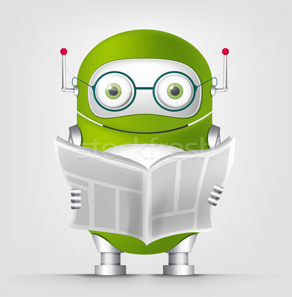 Cute robot aislado gris gradiente Foto stock © RAStudio