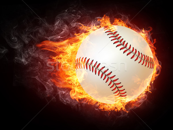Baseball bilă incendiu grafică calculator proiect Imagine de stoc © RAStudio