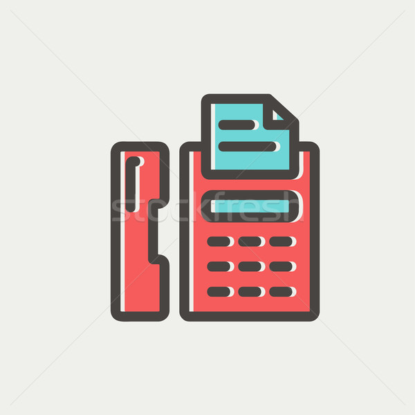 Fax machine thin line icon Stock photo © RAStudio