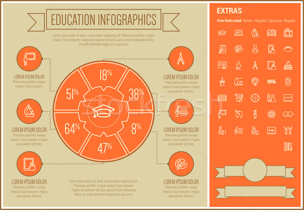 Education Line Design Infographic Template Stock photo © RAStudio