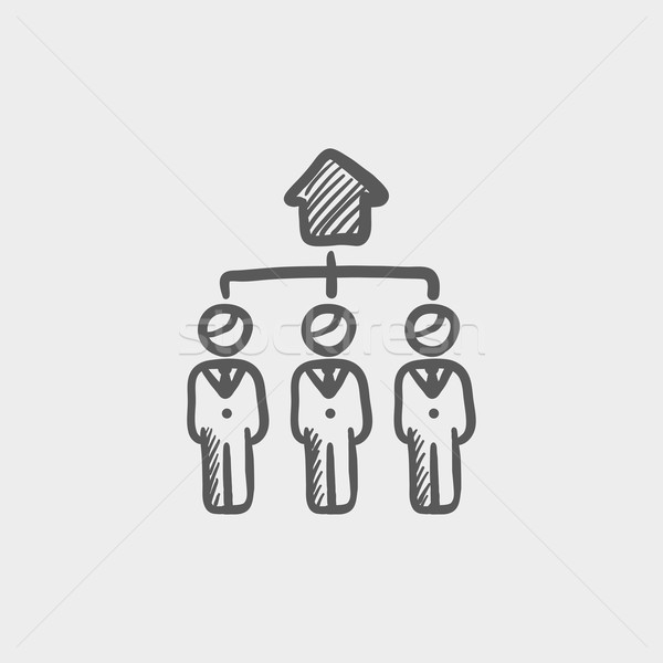 Three agent in one house sketch icon Stock photo © RAStudio