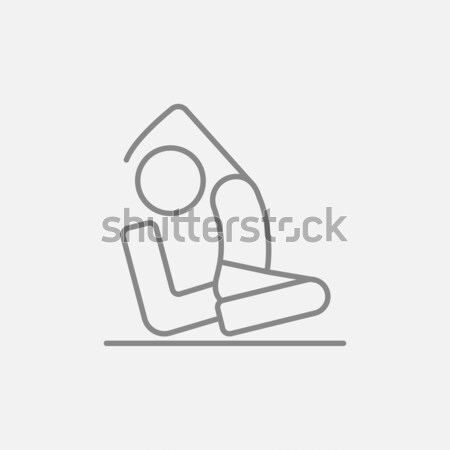 Man practicing yoga line icon. Stock photo © RAStudio
